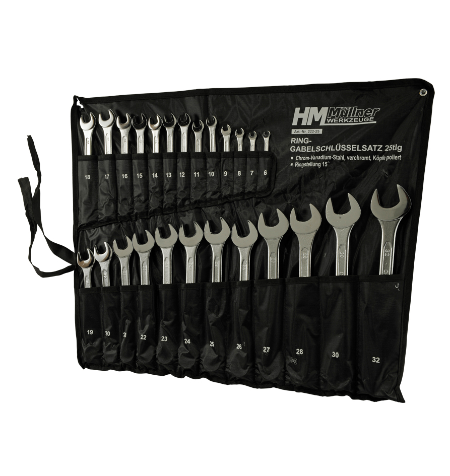 Mannesmann Gabel-Knarren-Ringschlüsselsatz 5-tlg. - Profi-Werkzeug Made In Germany