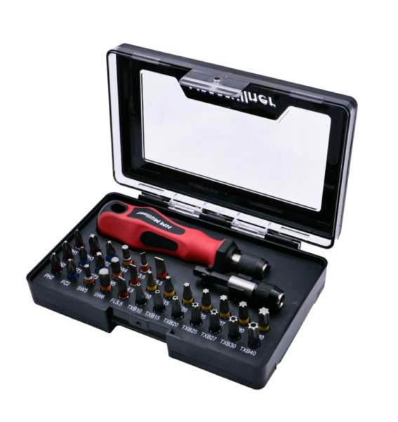 PH/PZ/FL/SW/TX/TXB Bit-Set mit Drehgriff, 32-tlg.
