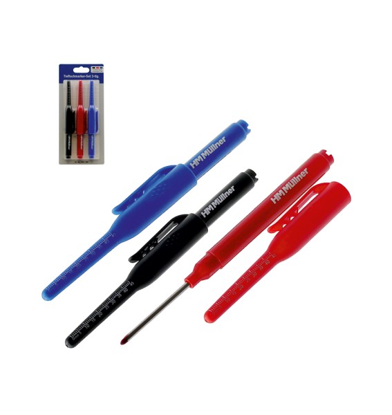 Permanent-Tieflochmarker-Set 3-tlg.